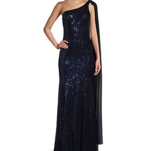 Sequin One Shoulder Long Dress